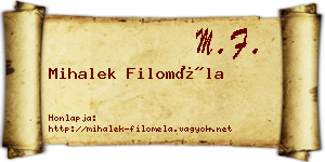 Mihalek Filoméla névjegykártya